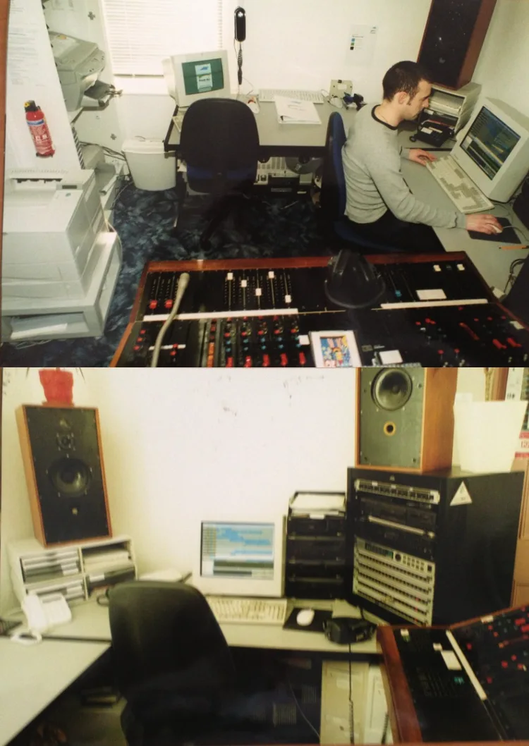 We set up our first studio in a spare room, with a trusty old wooden mixing desk (MBI series 24a) bought second hand fro…
